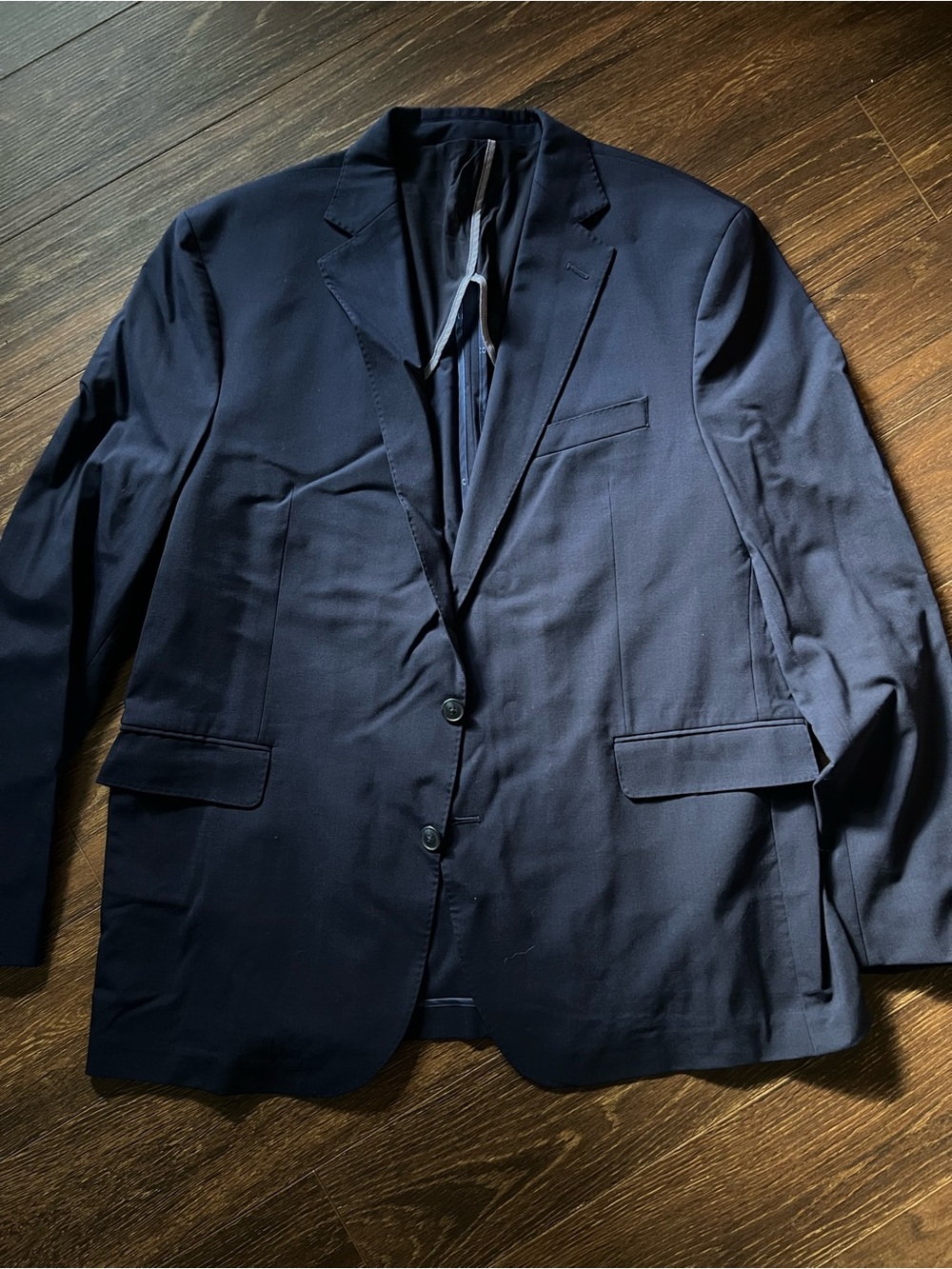 COLE HAAN Men's Navy Two-Button Sport Coat Blazer Jacket 48L